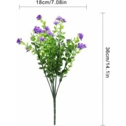 Fiori Artificiali 4 Pezzi Bouquet Di Eucalipto Piante Verdi, Fiori Di Eucalipto Finti Resistenti Ai Raggi UV Per Interni Esterni Home Office Giardino Decorazione Di Nozze (viola) -Negozio al dettaglio Piante Casa 52008437 4
