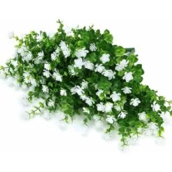 Fiori Finti Artificiali Per Esterni, Verde In Plastica Sintetica Per Interni Fioriera Da Appendere Per Esterni Home Office Matrimonio Agriturismo Decor 12 Pezzi Bianco -Negozio al dettaglio Piante Casa 52008637 3