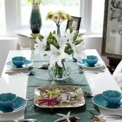 Fiori Artificiali, 5 Pezzi Real Touch Lattice Fiori Di Giglio Artificiale In Vasi Bouquet Da Sposa/Decorazioni Per La Casa/Festa/Disposizione Di Tombe (Bianco) -Negozio al dettaglio Piante Casa 52010684 3