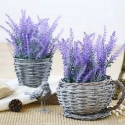 4 Pezzi Di Fiori Artificiali Lavanda Artificiale 5 Teste Simulazione Fiore Mazzo Fiori Finti Bouquet Di Decorazioni Per Matrimoni Per Feste In Giardino In Casa - Viola -Negozio al dettaglio Piante Casa 52010687 5