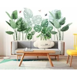 Adesivi Murali Con Piante Tropicali, Adesivi Murali Con Foglie Di Palma Con Piante Tropicali, Decorazioni Per Pareti Con Piante Verdi Camera Da Letto Soggiorno Ufficio (0) -Negozio al dettaglio Piante Casa 52011488 4