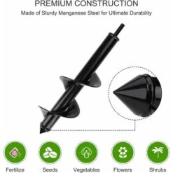 LangRay Punta Da Trapano Per Trivella Da Giardino, Trapano A Spirale, Pratico Attrezzo Per Piantare, Scavare Buche Per Coltivazione Profonda, Punta Da Trapano Per Fioriera Per Bulbo Esagonale (Ø 80 × -Negozio al dettaglio Piante Casa 52013696 3
