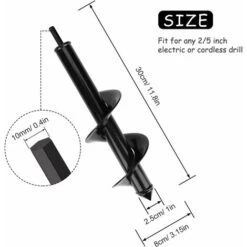 LangRay Punta Da Trapano Per Trivella Da Giardino, Trapano A Spirale, Pratico Attrezzo Per Piantare, Scavare Buche Per Coltivazione Profonda, Punta Da Trapano Per Fioriera Per Bulbo Esagonale (Ø 80 × -Negozio al dettaglio Piante Casa 52013696 5