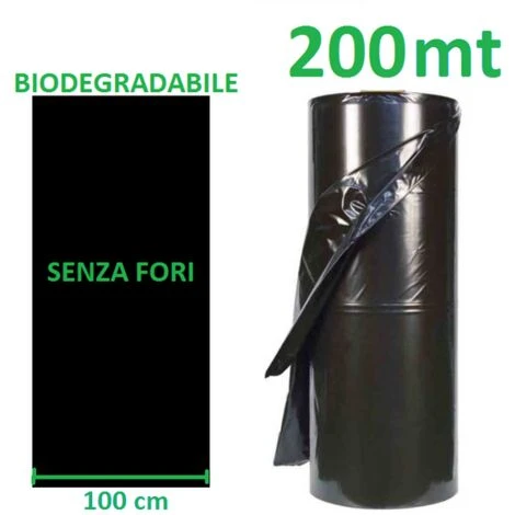 TELO BIO FILM PACCIAMATURA BIODEGRADABILE BOBINA DA 200 M NON FORATO LARG. 1 M 1 TELO BIO FILM PACCIAMATURA BIODEGRADABILE BOBINA DA 200 M NON FORATO LARG. 1 M