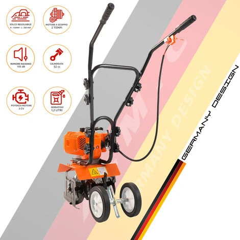 Motozappa Motocoltivatore A Scoppio 2 Tempi Da 52cc Raggio 30 Cm 2 Motozappa Motocoltivatore A Scoppio 2 Tempi Da 52cc Raggio 30 Cm - immagine 2