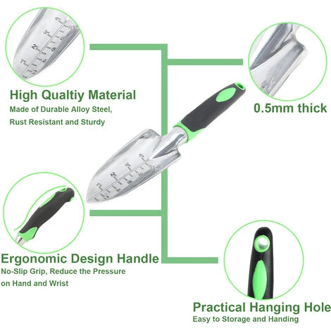 Todeco Set Di Attrezzi Da Giardino Da 33 Pezzi, Utensili Da Giardino Con Impugnatura In Gomma Antiscivolo, Utensili Manuali Da Esterno In Alluminio Con Borsa, Guanti Da Lavoro, Farfalla Decorazione 2 Todeco Set Di Attrezzi Da Giardino Da 33 Pezzi, Utensili Da Giardino Con Impugnatura In Gomma Antiscivolo, Utensili Manuali Da Esterno In Alluminio Con Borsa, Guanti Da Lavoro, Farfalla Decorazione - immagine 2