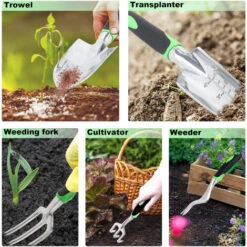 Todeco Set Di Attrezzi Da Giardino Da 33 Pezzi, Utensili Da Giardino Con Impugnatura In Gomma Antiscivolo, Utensili Manuali Da Esterno In Alluminio Con Borsa, Guanti Da Lavoro, Farfalla Decorazione 8 Todeco Set Di Attrezzi Da Giardino Da 33 Pezzi, Utensili Da Giardino Con Impugnatura In Gomma Antiscivolo, Utensili Manuali Da Esterno In Alluminio Con Borsa, Guanti Da Lavoro, Farfalla Decorazione -Negozio al dettaglio Piante Casa 54376850 4