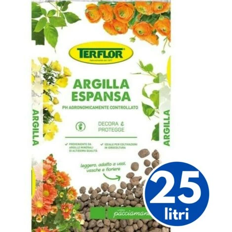 Argilla Espansa Per Piante, Drenante Pacciamatura Per Giardino, 25 Litri 1 Argilla Espansa Per Piante, Drenante Pacciamatura Per Giardino, 25 Litri