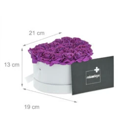 Relaxdays Box Di Rose A Forma Di Cuore, 18 Rose, Bianco, Resistente 10 Anni, Idea Regalo, Box Decorativo, Lilla -Negozio al dettaglio Piante Casa 54414294 4