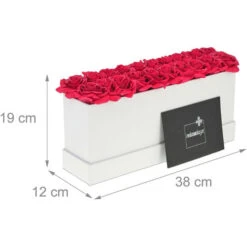 Relaxdays Bouquet Rose Eterne, Flower Box Bianco Con 20 Fiori Finti, Elegante Idea Regalo, Scatola Romantica, Rosso 8 Relaxdays Bouquet Rose Eterne, Flower Box Bianco Con 20 Fiori Finti, Elegante Idea Regalo, Scatola Romantica, Rosso -Negozio al dettaglio Piante Casa 54889757 4