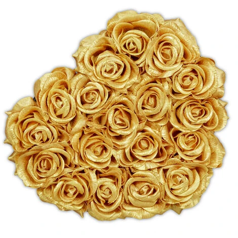 Relaxdays Bouquet Rose Eterne, Box A Cuore, Mazzo Di 18 Fiori Finti, Elegante Idea Regalo, Scatola Romantica, Nero Oro 2 Relaxdays Bouquet Rose Eterne, Box A Cuore, Mazzo Di 18 Fiori Finti, Elegante Idea Regalo, Scatola Romantica, Nero Oro - immagine 2