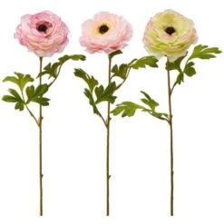 Fiore Artificiale Ranuncolo Rex H 60 Cm Effetto Realistico Con Stelo Verdi -Ranuncolo Rex -Negozio al dettaglio Piante Casa 56342308 3