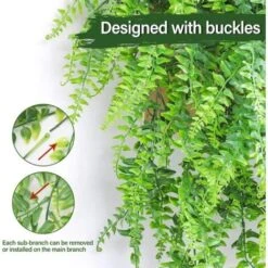 Piante Finte Rampicanti Artificiali Edera Finta Decorazioni Casa Da Esterno/Interno Ed Balconi Di Viti Appese Finto Verde Pareti-2 Confezioni -Negozio al dettaglio Piante Casa 59305711 3