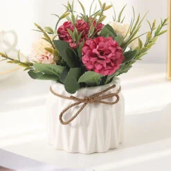 HIASDFLS Simulazione Ortensia Pianta In Vaso Creativo Decorazione Desktop Per La Casa Regalo Di Nozze Bianco -Negozio al dettaglio Piante Casa 59384154 3