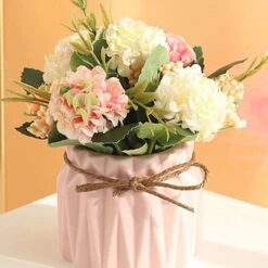 HIASDFLS Simulazione Ortensia Pianta In Vaso Creativo Decorazione Desktop Per La Casa Regalo Di Nozze Rosa -Negozio al dettaglio Piante Casa 59384155 3
