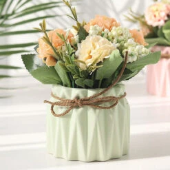 HIASDFLS Simulazione Ortensia Pianta In Vaso Creativo Decorazione Desktop Per La Casa Regalo Di Nozzeverde -Negozio al dettaglio Piante Casa 59384156 3