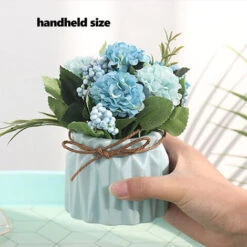 HIASDFLS Simulazione Ortensia Pianta In Vaso Creativo Decorazione Desktop Per La Casa Regalo Di Nozze Blu -Negozio al dettaglio Piante Casa 59384157 5
