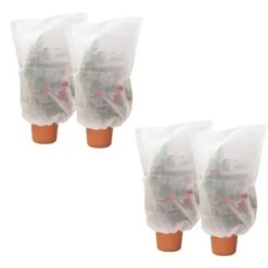 Cappuccio 4 Pezzi Protezione Pianta TNT 100X80 Sacchi Antigelo Telo Copri Piante