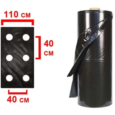 TELO PACCIAMATURA 110 CM X 50 METRI FORI DOPPI 40CM FILM POLIETILENE ANTI ERBA ORTO 3 TELO PACCIAMATURA 110 CM X 50 METRI FORI DOPPI 40CM FILM POLIETILENE ANTI ERBA ORTO - immagine 3