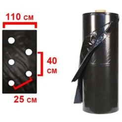 TELO PACCIAMATURA 110CM X 50 M 2 FORI SFALSATO 25-40 FILM POLIETILENE ANTI ERBA -Negozio al dettaglio Piante Casa 6289962 3