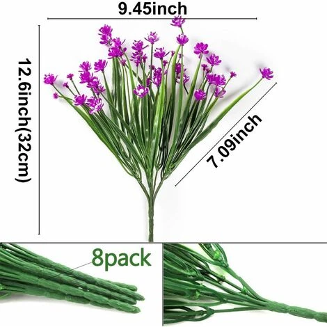 8 Pezzi Piante Da Fiori Artificiali Resistenti Ai Raggi UV All'aperto, 8 Rami Finti Plastica Fiordaliso Verde Arbusti Piante Fioriera Da Appendere All'aperto Per Interni Cucina Casa Matrimonio Ufficio 2 8 Pezzi Piante Da Fiori Artificiali Resistenti Ai Raggi UV All'aperto, 8 Rami Finti Plastica Fiordaliso Verde Arbusti Piante Fioriera Da Appendere All'aperto Per Interni Cucina Casa Matrimonio Ufficio - immagine 2