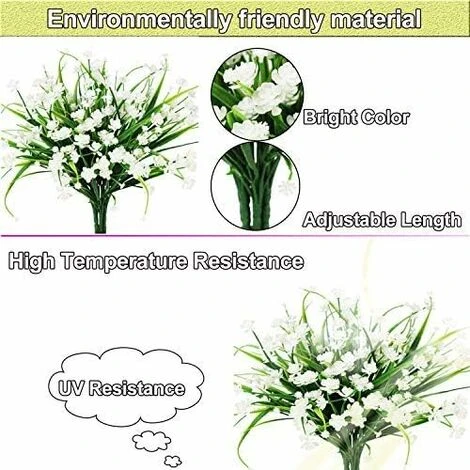 8 Pezzi Piante Da Fiori Artificiali Resistenti Ai Raggi UV All'aperto, 8 Rami Finti Plastica Fiordaliso Verde Arbusti Piante Fioriera Da Appendere All'aperto Per Interni Cucina Casa Matrimonio Ufficio 2 8 Pezzi Piante Da Fiori Artificiali Resistenti Ai Raggi UV All'aperto, 8 Rami Finti Plastica Fiordaliso Verde Arbusti Piante Fioriera Da Appendere All'aperto Per Interni Cucina Casa Matrimonio Ufficio - immagine 2