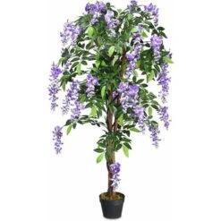 GIANTEX Albero Artificiale Per Esterno O Interno, Pianta Artificiale Decorativa Con 840 Foglie E Tronco Naturale, Simulazione Decorazioni Paesaggistiche, Altezza 150 Cm