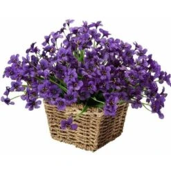 Fiore Viola Artificiale, 6 Pezzi Fiore Di Plastica Artificiale, Giardino Resistente Ai Raggi UV Per Esterni Vegetazione Arbusti Piante Indoor Outdoor Hanging Pianta Decorativa Per La Casa (Viola) -Negozio al dettaglio Piante Casa 67411000 3