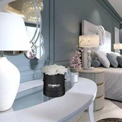 Relaxdays Rosenbox Bouquet Rotondo, 4 Rose, Nero, Resistente 10 Anni, Idea Regalo, Box Decorativo, Bianco, 14 X 13 X 13 Cm -Negozio al dettaglio Piante Casa 70865078 3