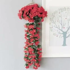 Confezione Da 2 Fiori Artificiali Edera Piante Artificiali All'aperto, Ufficio, Decorazioni Per La Casa, Feste In Giardino, Matrimonio, Rosa Rossa, Rosa Rossa -Negozio al dettaglio Piante Casa 71376565 5