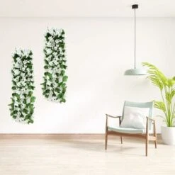 2 Pz 70 Cm Edera Artificiale Fiori Artificiali Per Matrimoni All'aperto Piante Artificiali Per Ufficio, Decorazioni Per La Casa, Giardino, Feste, Matrimoni, Fiori Bianchi -Negozio al dettaglio Piante Casa 71376864 3