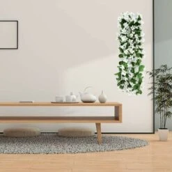 2 Pz 70 Cm Edera Artificiale Fiori Artificiali Per Matrimoni All'aperto Piante Artificiali Per Ufficio, Decorazioni Per La Casa, Giardino, Feste, Matrimoni, Fiori Bianchi -Negozio al dettaglio Piante Casa 71376864 4