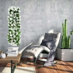 2 Pz 70 Cm Edera Artificiale Fiori Artificiali Per Matrimoni All'aperto Piante Artificiali Per Ufficio, Decorazioni Per La Casa, Giardino, Feste, Matrimoni, Fiori Bianchi -Negozio al dettaglio Piante Casa 71376864 5