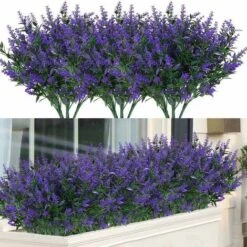 9 Steli Finta Lavanda Viola Pianta Finta Fiori Viola Per La Reception Domestica, L'ufficio, L'arredamento Del Patio O L'arredamento Di Nozze Fai-da-te