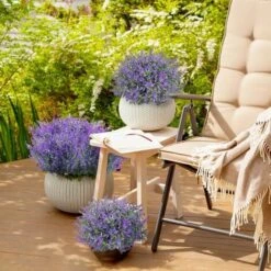 9 Steli Finta Lavanda Viola Pianta Finta Fiori Viola Per La Reception Domestica, L'ufficio, L'arredamento Del Patio O L'arredamento Di Nozze Fai-da-te -Negozio al dettaglio Piante Casa 71379687 4