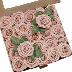 READCLY-Fiori Artificiali, 25 Rose Artificiali Realistiche Per Bouquet Da Sposa, Decorazioni Per La Casa