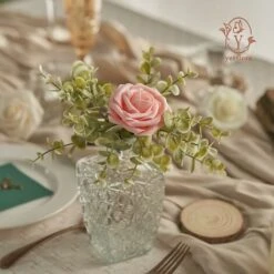 READCLY-Fiori Artificiali, 25 Rose Artificiali Realistiche Per Bouquet Da Sposa, Decorazioni Per La Casa -Negozio al dettaglio Piante Casa 72196704 3