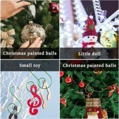READCLY-Gancio Per Ornamenti Di Natale, Gancio Per Albero Di Natale, Gancio In Metallo A Forma Di S, Ganci A Forma Di S, 5 2,5 CM, 80 Ganci (oro, Rosso, Verde, Argento, 20 Per Colore) -Negozio al dettaglio Piante Casa 72196975 3