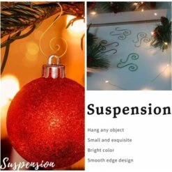 READCLY-Gancio Per Ornamenti Di Natale, Gancio Per Albero Di Natale, Gancio In Metallo A Forma Di S, Ganci A Forma Di S, 5 2,5 CM, 80 Ganci (oro, Rosso, Verde, Argento, 20 Per Colore) -Negozio al dettaglio Piante Casa 72196975 4