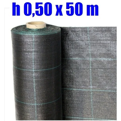 TELO PER PACCIAMATURA NERO QUADRETTATO TESSUTO POLIPROPILENE ANTISTRAPPO - Mt 50 X 0,50 H 1 TELO PER PACCIAMATURA NERO QUADRETTATO TESSUTO POLIPROPILENE ANTISTRAPPO - Mt 50 X 0,50 H