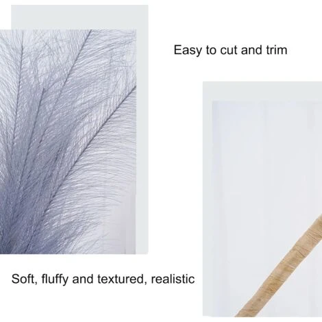 Erba Della Pampas Artificiale Decorative: 6 Pezzi 45cm Erba Di Pampa Finta Piccolo Essiccata Fiori Boho Grigio Piume, Naturale Secchi Per Decorazioni Natale Casa Nozze Interno 5 Erba Della Pampas Artificiale Decorative: 6 Pezzi 45cm Erba Di Pampa Finta Piccolo Essiccata Fiori Boho Grigio Piume, Naturale Secchi Per Decorazioni Natale Casa Nozze Interno - immagine 5