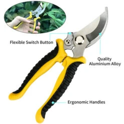 Set Di 5 Attrezzi Da Giardinaggio Professionali In Alluminio Kit Da Giardinaggio Cesoie Da Potatura Pala Rastrello Guanti -Negozio al dettaglio Piante Casa 77292077 4