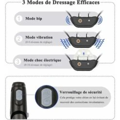 Doppio Collare Da Addestramento Per Cani Ricaricabile, Telecomando Da 1000 M, Blocco Pulsanti E Impermeabile IP67, Collare Elettrico Con Modalità Vibrazione, Shock E Suono - 2 Pezzi (grigio) -Negozio al dettaglio Piante Casa 78584586 4