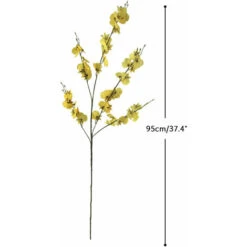 Giallo Artificiale Finto Fiore Pianta In Vaso Zen Decorazione Della Casa Decorazione Bouquet Di Plastica Singolo Pavone Che Balla Orchidea BL28362 Giallo Grande Ramo -Negozio al dettaglio Piante Casa 79979052 3