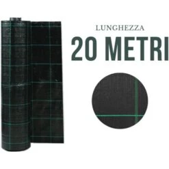 RETE PACCIAMATURA NERA 105 Gr/m­² ROTOLO DA 20 METRI PER ORTO E GIARDINO ANTIERBACCE