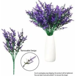 Fiori Di Lavanda Artificiali, Decorazioni Per Bouquet Di Fiori Artificiali, Piante Artificiali Finte Per La Decorazione Del Giardino Di Nozze All'aperto Per Interni - 6 Pezzi/viola -Negozio al dettaglio Piante Casa 85913474 3
