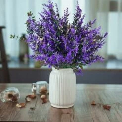 Fiori Di Lavanda Artificiali, Decorazioni Per Bouquet Di Fiori Artificiali, Piante Artificiali Finte Per La Decorazione Del Giardino Di Nozze All'aperto Per Interni - 6 Pezzi/viola -Negozio al dettaglio Piante Casa 85913474 4