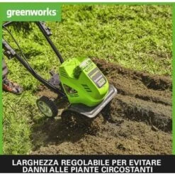 Greenworks G40TL - Motocoltivatore A Batteria, Motozappa Con Fresa A Denti Anteriore, Larghezza Di Lavoro 25cm, Profondità Di Azione 13cm, SENZA Batteria 40V E Caricabatterie, Garanzia 3 Anni -Negozio al dettaglio Piante Casa 86653107 3