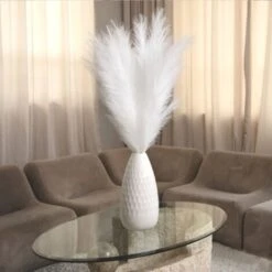 3 Set Erba Della Pampas Artificiale Decorative: 110cm Erba Di Pampa Finta Grandi Alte Essiccata Fiori Boho Bianco Piume Naturale Secchi Per Decorazioni Natale Casa Nozze Interno -Negozio al dettaglio Piante Casa 87105751 5