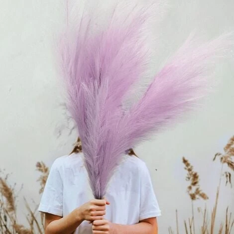 3 Pezzi Erba Della Pampas Secca Decorative, 110 Cm Pampas Alte Piume Decorative Per Vaso, Boho Viola Colore, Per Decorazioni Natale Interno Casa Nozze 4 3 Pezzi Erba Della Pampas Secca Decorative, 110 Cm Pampas Alte Piume Decorative Per Vaso, Boho Viola Colore, Per Decorazioni Natale Interno Casa Nozze - immagine 4